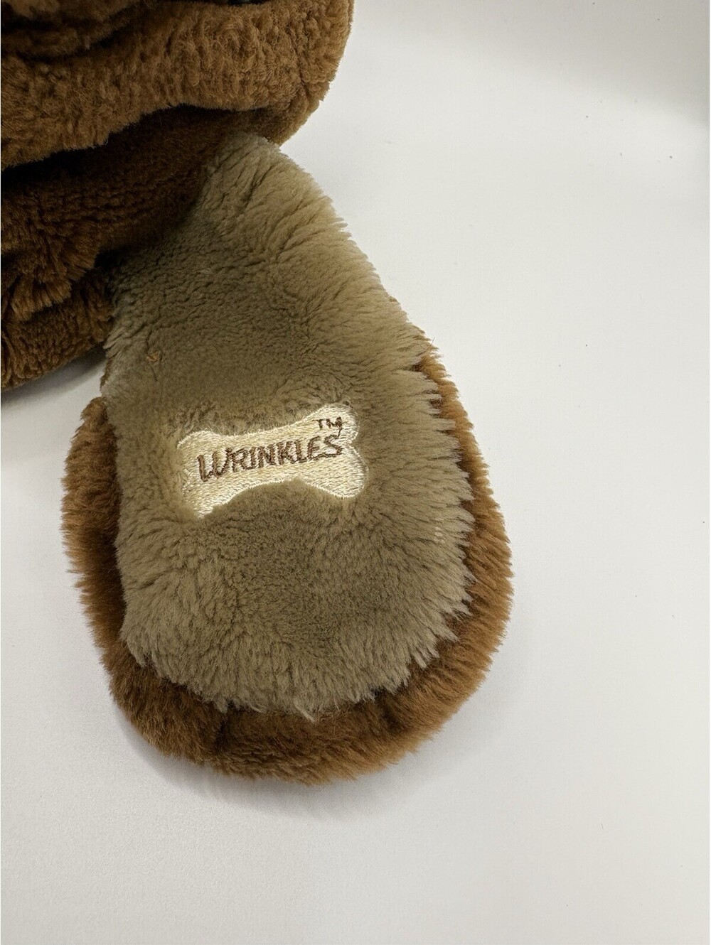 Ganz Brothers “Wrinkles” Brown Dog Puppet 7006466 Brown Corduroy Overalls Vtg 81 - Picture 5 of 6